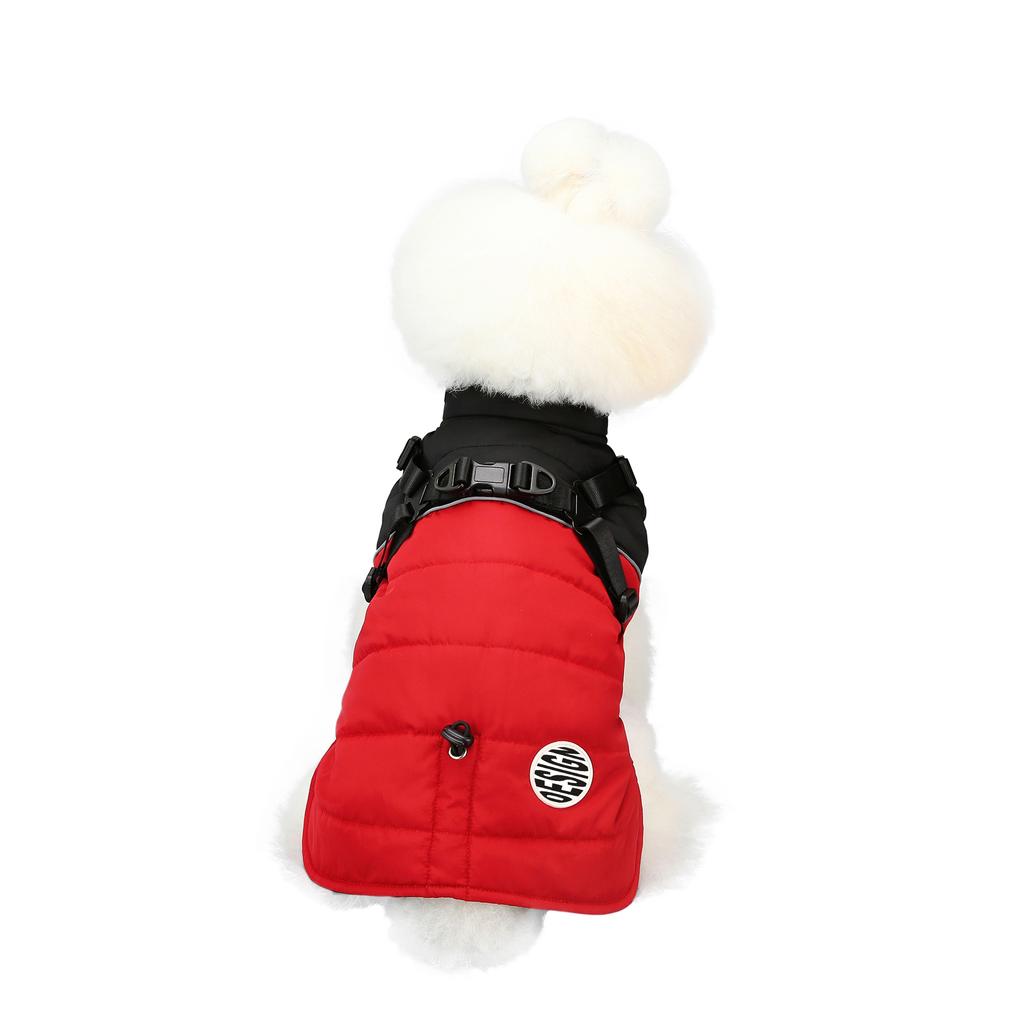 Pet Clothes Waterproof and Warm Dog Cotton-padded Clothes Winter Ski Clothes Chest and Back Integrated Dog Cotton Vest