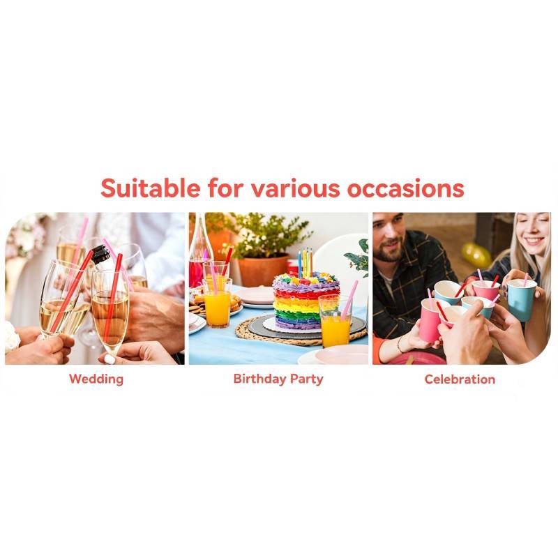 Pp Heart Shaped Drinking Straw For Valentines Day Party Decor And Reusable Celebration Accessories