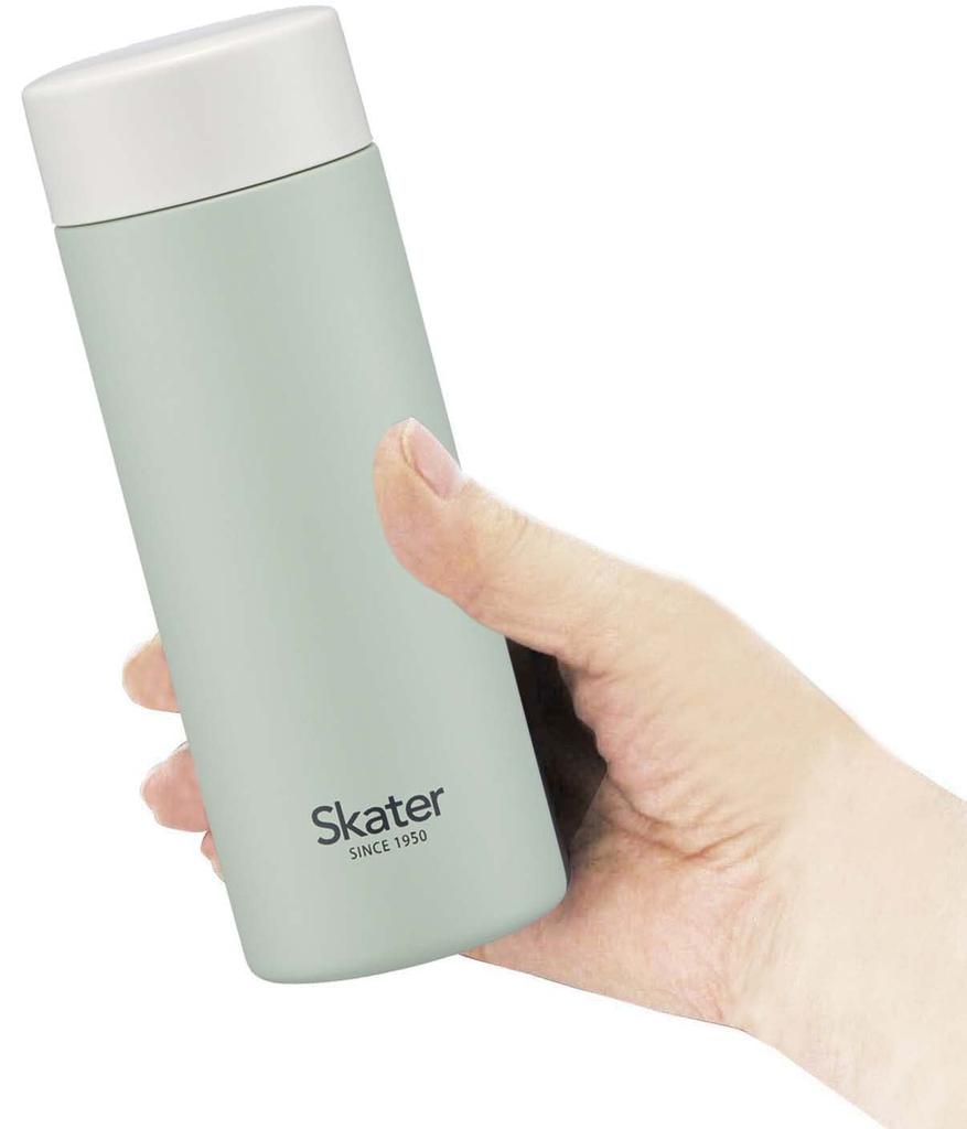 Skater Mug Dull Stainless Steel Water Bottle, Green, 300ml, Ultra-Lightweight Bottle, STYL3-A
