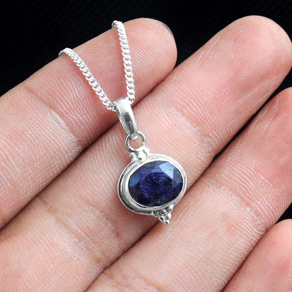 Arisha Silver Комплект из ожерелья и серег из стерлингового серебра с сапфиром