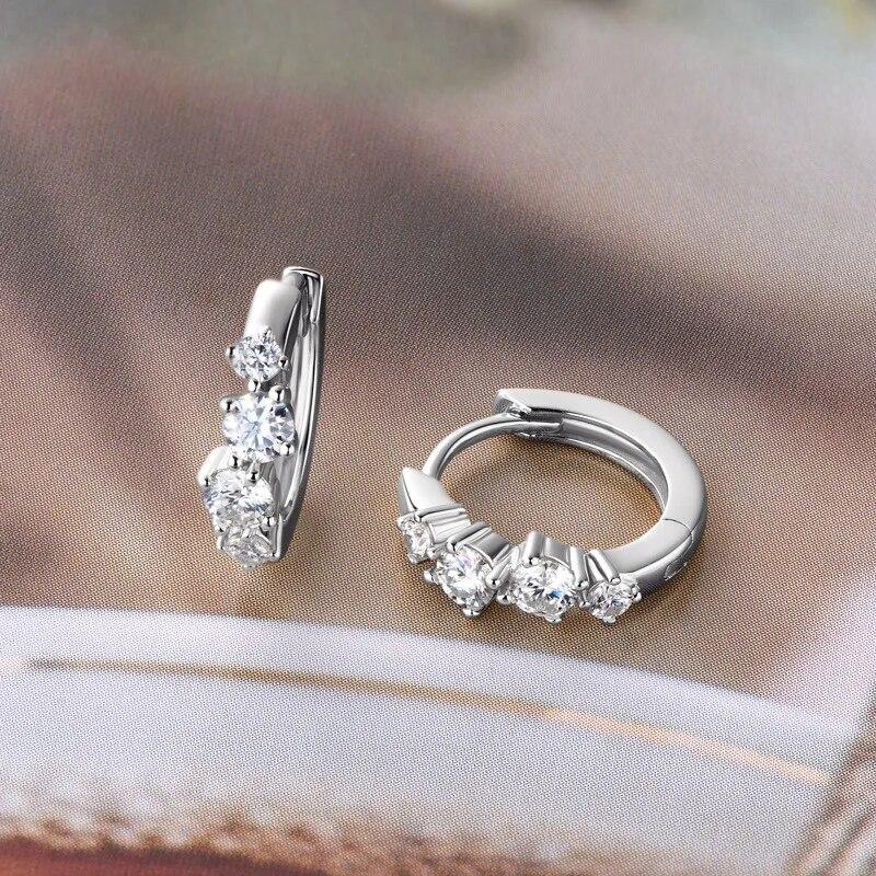 D цвет 0,52 карата VVS1 серьги-кольца с муассанитом для женщин сертифицированные GRA серебряные серьги S925 неправильной формы с бриллиантами оригинальные ювелирные изделия
