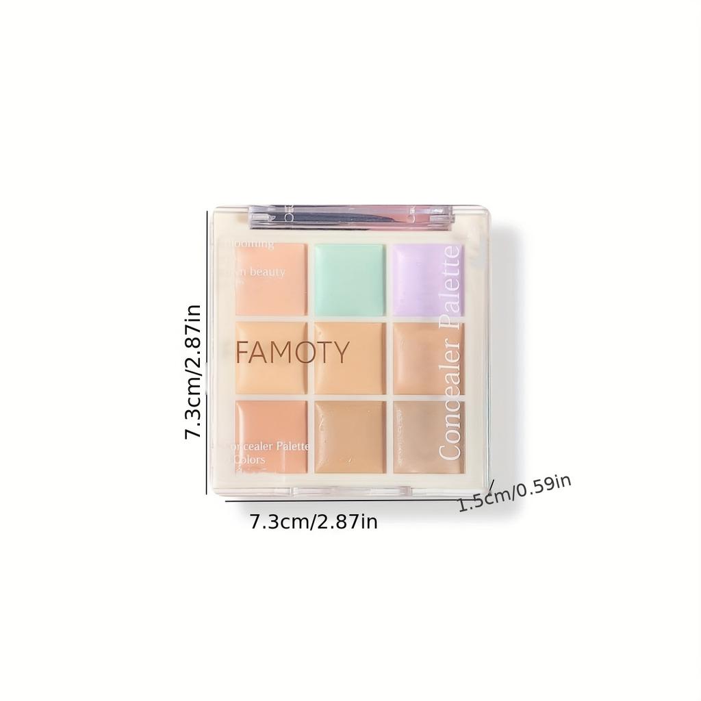 9-Color Concealer Cream Palette Ultimate Spot Acne Dark Circles Tear Grooves Coverage for Brightening and Smoothing Skin Tone Flawless Makeup