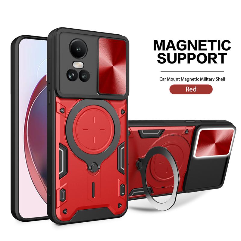 For OPPO Reno 10 5G Case Slide Lens Protect Armor Shockproof Coque For OPPO Reno10 Reno 10 Pro 10Pro Reno10pro Ring Holder Cover