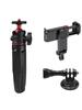 Extendable Desktop Tripod & Phone Holder Kit Smartphone Clamp with Dual Cold Shoe GoPro Style Interface 360° Rotate for Vlog