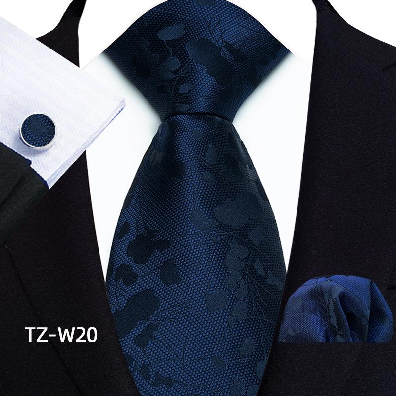 Мужской галстук с цветочным, полосатым и пейсли узором, набор с нагрудным платком и запонками - издание 2025