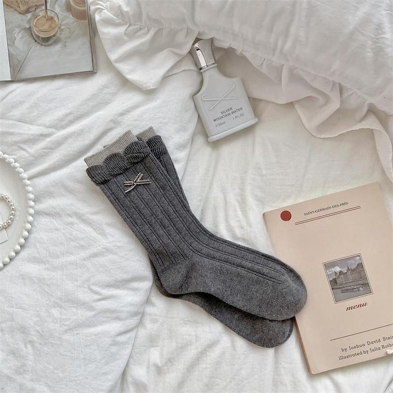 Female Spring Summer Thin Model Sweet Bow Lovely Bubble Lace Ballet In The Wind Tube Socks