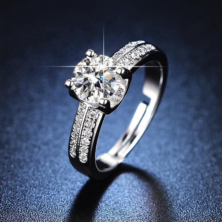 Bullhead Group Inlaid Zircon Simulation Moissanite Fashion Temperament Open Ring