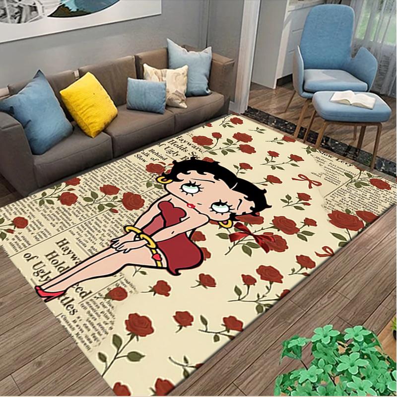 1pc Office Carpet, Betty Boop Chair Rug, Living Room Printed Area Rug, Home Chair Floor Mat
