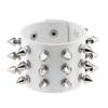 Spikes Rivet Wide Cuff PU Leather Punk Black Bracelets For Men Fashion Leather Bracelet Bangles Multilayer Wide Wrap Jewelry