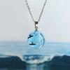 Fashion  Necklace  Gift Glass Ball Birds  Blue Sky White Clouds Pendant Exquisite Charming