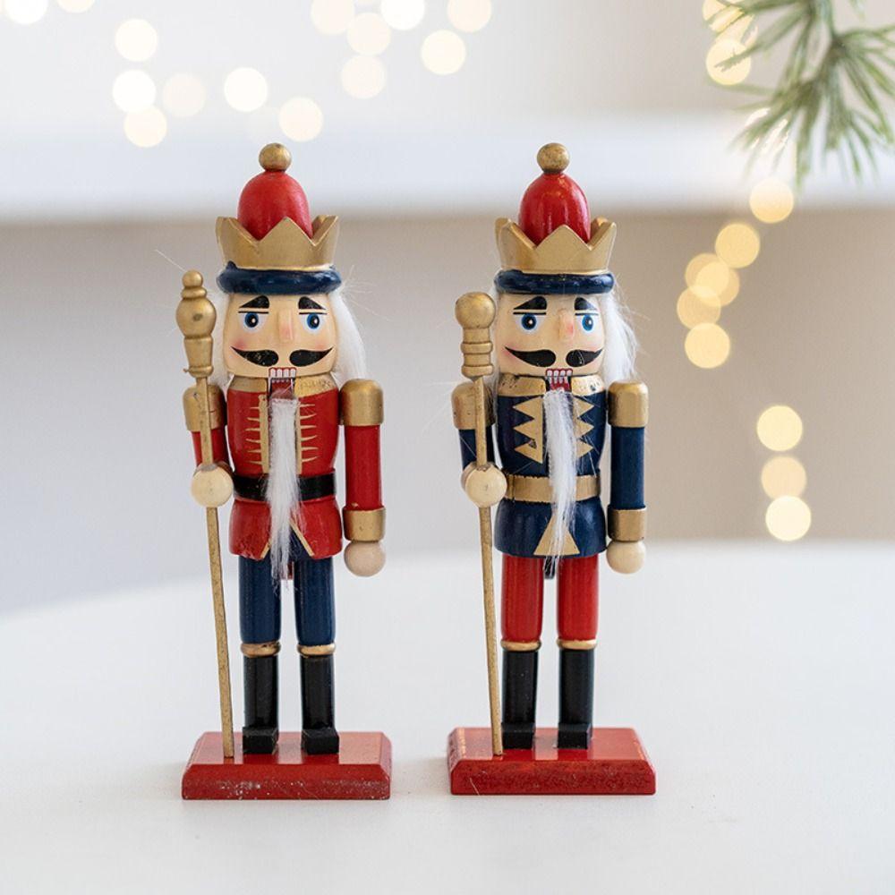 16 см Деревянное украшение в виде Щелкунчика, расписанное Веселое рождественское украшение для вечеринки