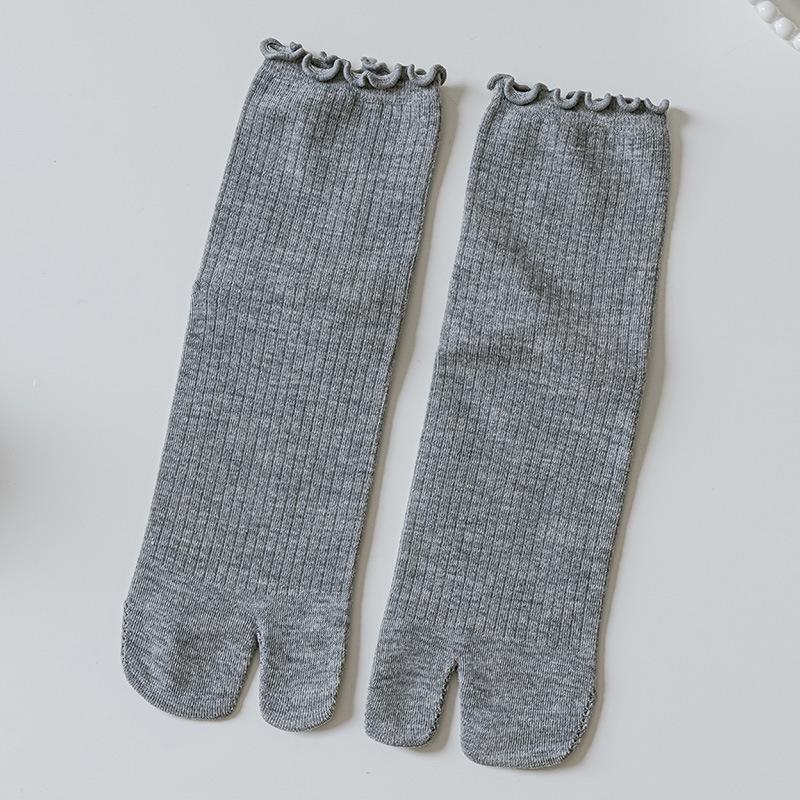 1Pair  High Quality Combed Cotton Split Toe Socks Unisex Simple Comfortable Two-Toed Socks Harajuku Men Women'S Tabi Socks