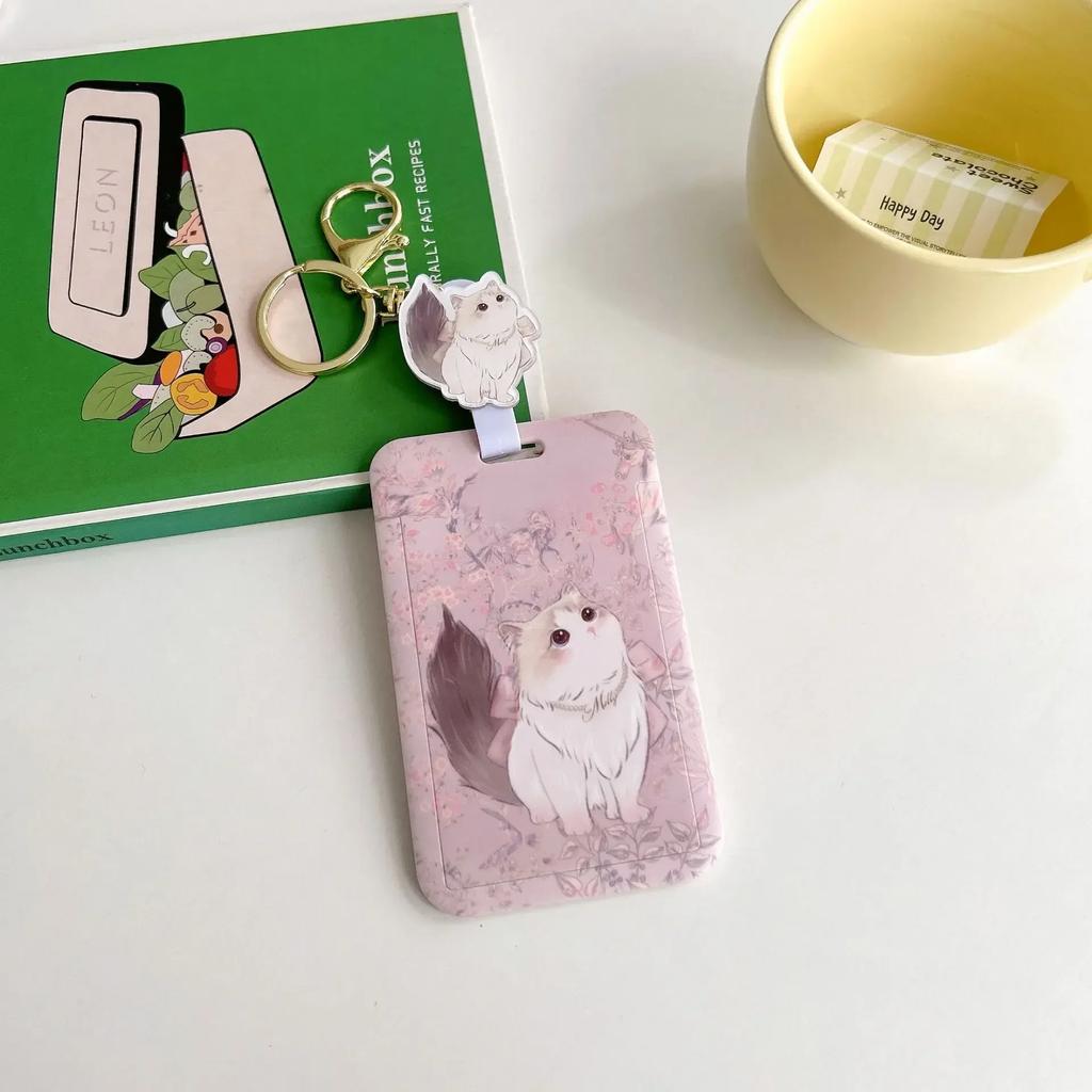 1 шт. Милый мультяшный аниме-котенок Kpop держатель для фотокарточки брелок милый студенческий билет автобусная карта выдвижной значок катушка