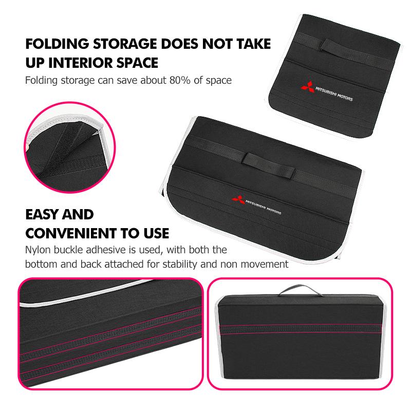 xkhr10 Car Foldable Felt Trunk Storage Bag Large Capacity Organizer Box Accessorie For Mitsubishi Outlander Pajero Sport Lancer Eclipse