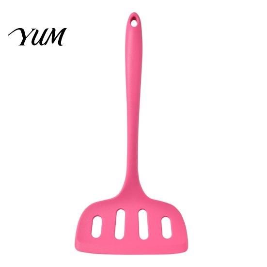 Heat Resistant Silicone Turner Pink Kitchen Utensil, Food Grade Cooking Tool, Non-stick Non Stick Pot Spatula Cookware, Ergonomic Handle Kitchenware