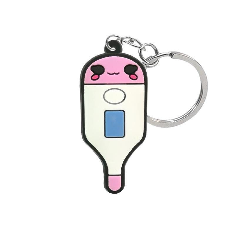 Medical Series Cartoon Animation PVC Keychain or Backpack Pendant with Customizable Logo.