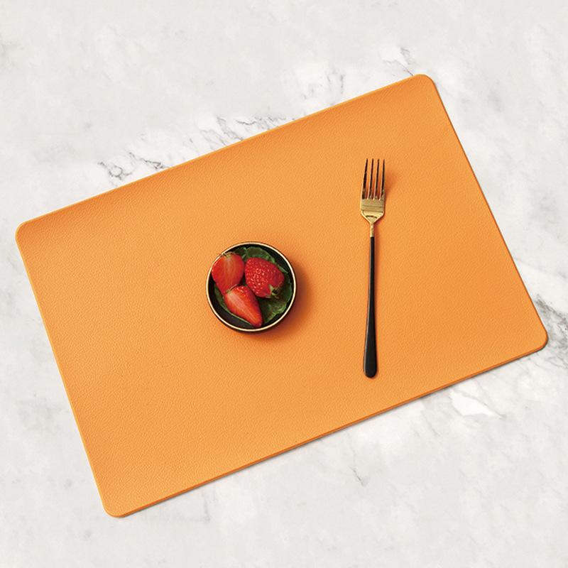 Leather Placemats Non-Slip Heat Insulation Placemats Table Mats Household Table Mats Waterproof Hotel Western Food Mats Coasters