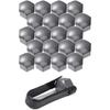17mm Nut Cover, 20 Pieces 17mm Bolt Nut Covers, Hexagonal Protective Caps for Wheel Nuts, Universal 17mm Bolt Covers (Gray)