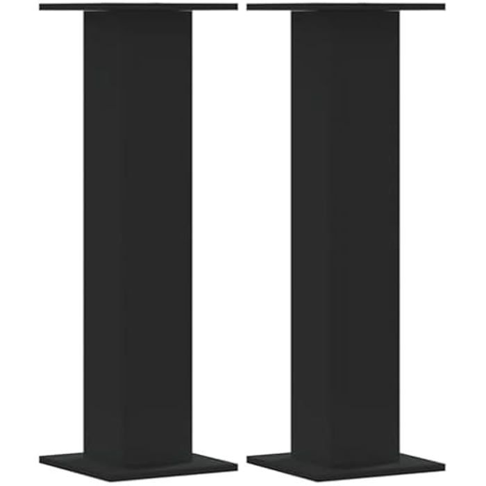 Supports de Haut-parleurs - VIDAXL - 2 pcs - Bois d'ingénierie - Noir - 95 cm de hauteur