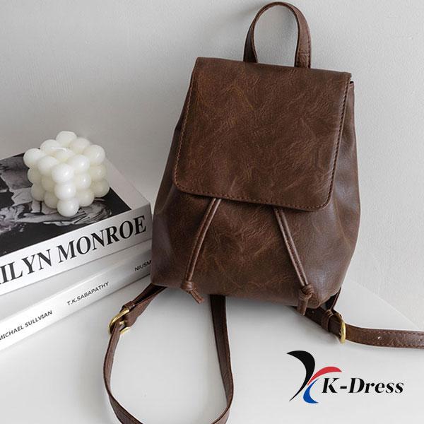 Винтажный кожаный рюкзак с клапаном, мини-рюкзак (2 цвета)