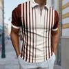 Мужская рубашка поло повседневная на молнии с коротким рукавом модная повседневная на молнии лето весна стандартный крой вертикальные полосы сращивание 3D принт рубашка