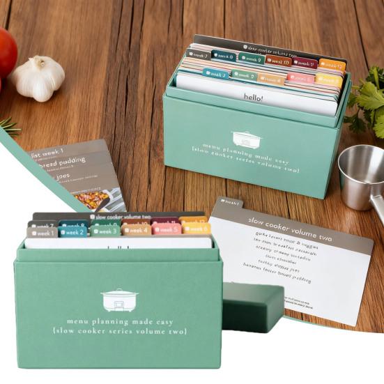 Планировщик питания PPP с 72 фотокарточками рецептов, еженедельный планировщик меню с 12 многоразовыми списками покупок продуктов, 5 пустых карточек и коробка