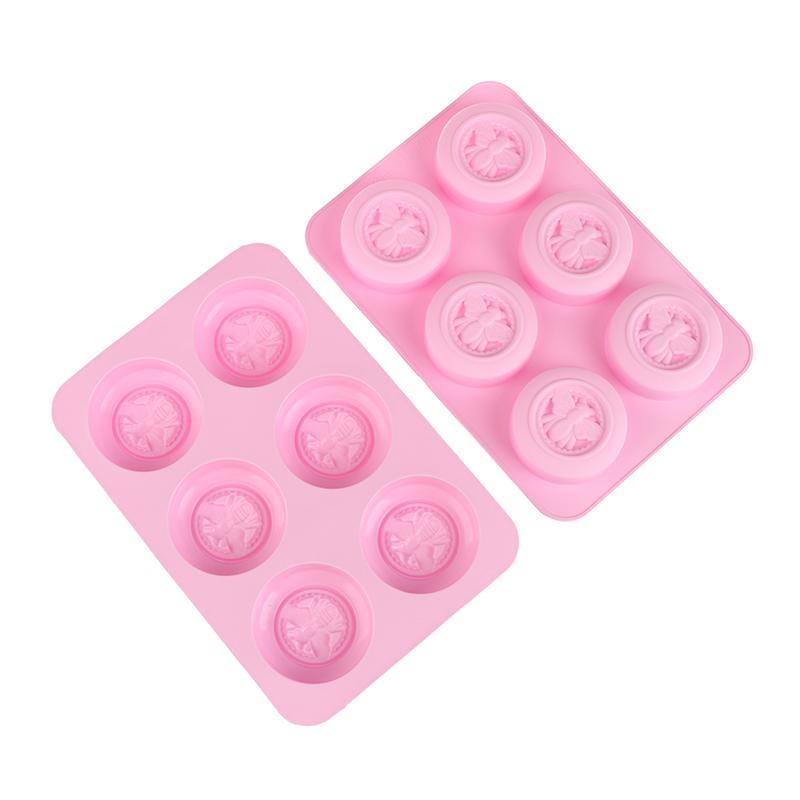 6 отверстий, круглые пчелы, силиконовые формы, сделай сам, ручная работа, ароматизированное мыло, ароматизированная свеча, форма для шоколадного мусса