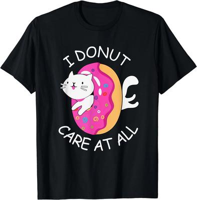 I Donut Care At All, Funny Sarcastic Kawaii Cat Lover T-Shirt
