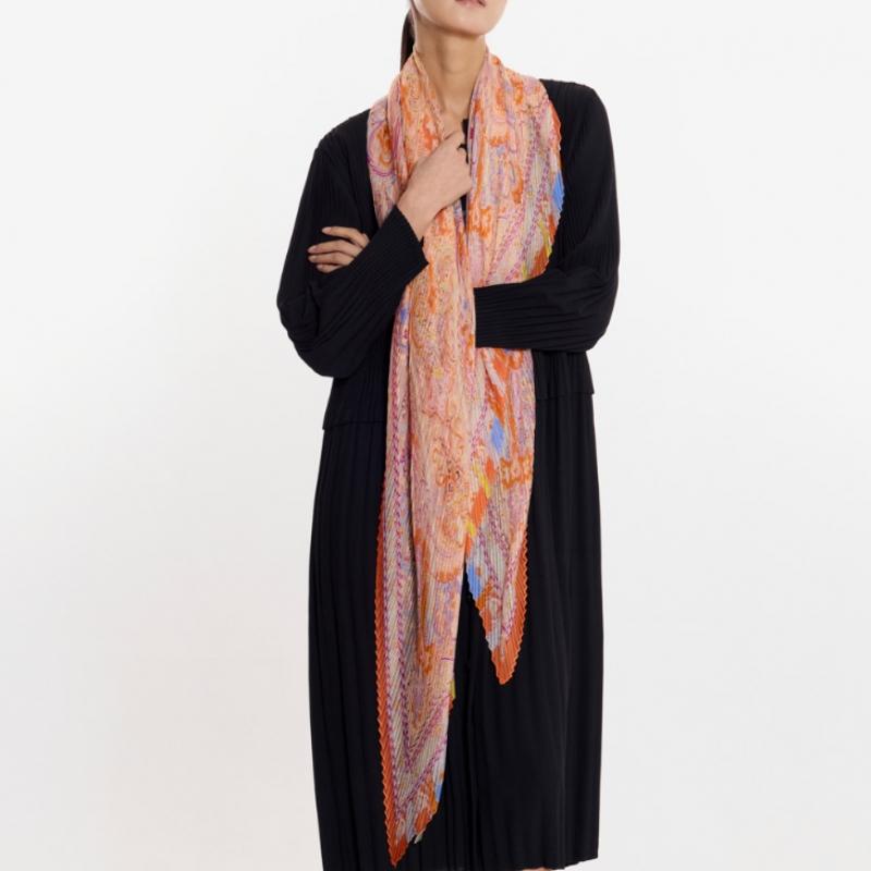 Pleats Me Double Paisley Scarf Epscf225027