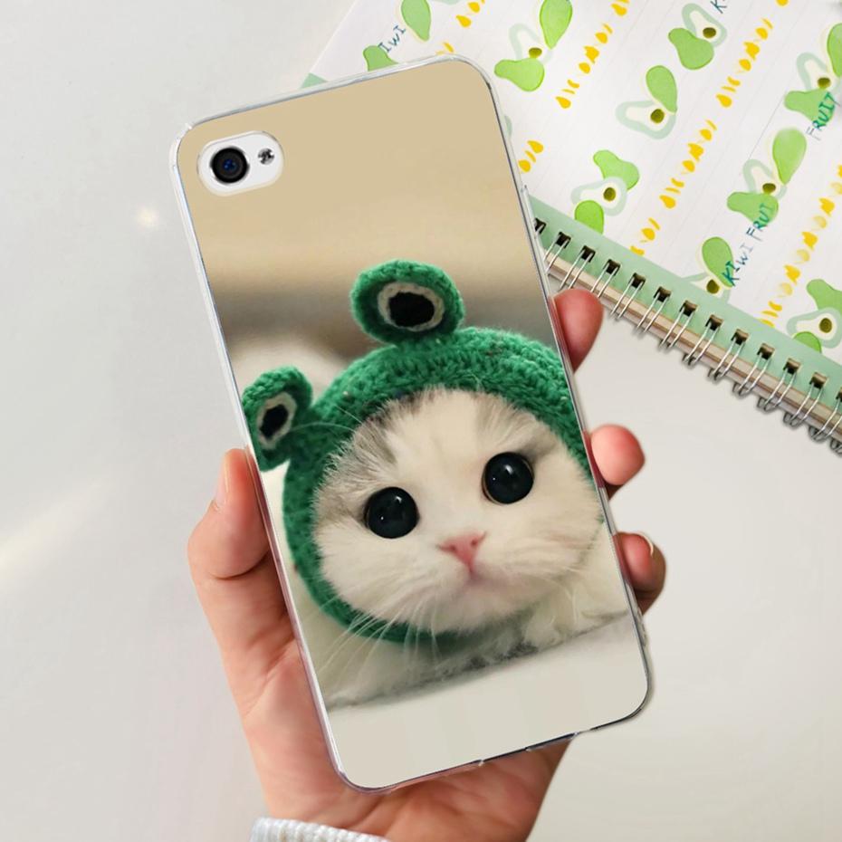 Чехол для iPhone 4 4s Милый Кот Динозавр Рисунок Задняя Крышка Для iPhone4 iPhone4s Мягкий Силикон Прозрачный ТПУ Чехлы для Телефона