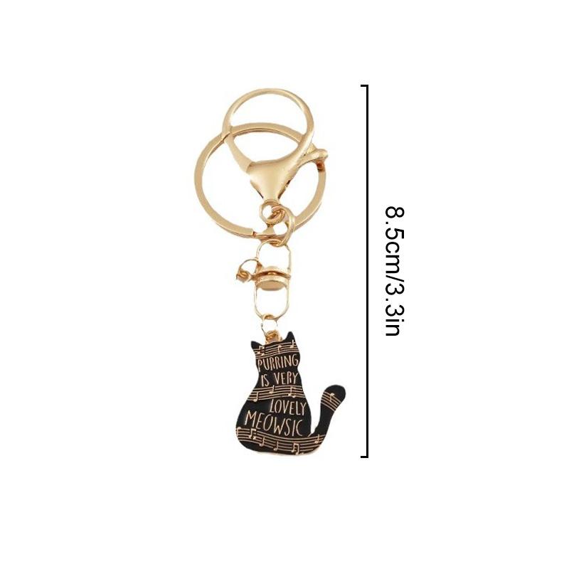 1PC Car Key Chains Creative Cat Keychain Handbag Charm Alloy Guitar for Women Music Note Pendant Keyring Musical Piano