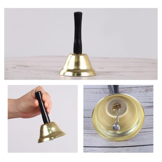 Рождественский колокольчик с деревянной ручкой Jingle Bells Clear Tone Handbell для Санта-Клауса