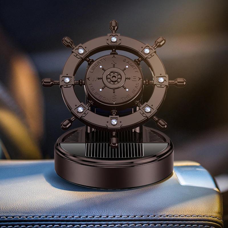 Автомобильный диффузор для ароматерапии, вращающийся солнечный металлический руль, ароматизатор для приборной панели автомобиля, украшение для домашнего офиса, рабочего стола