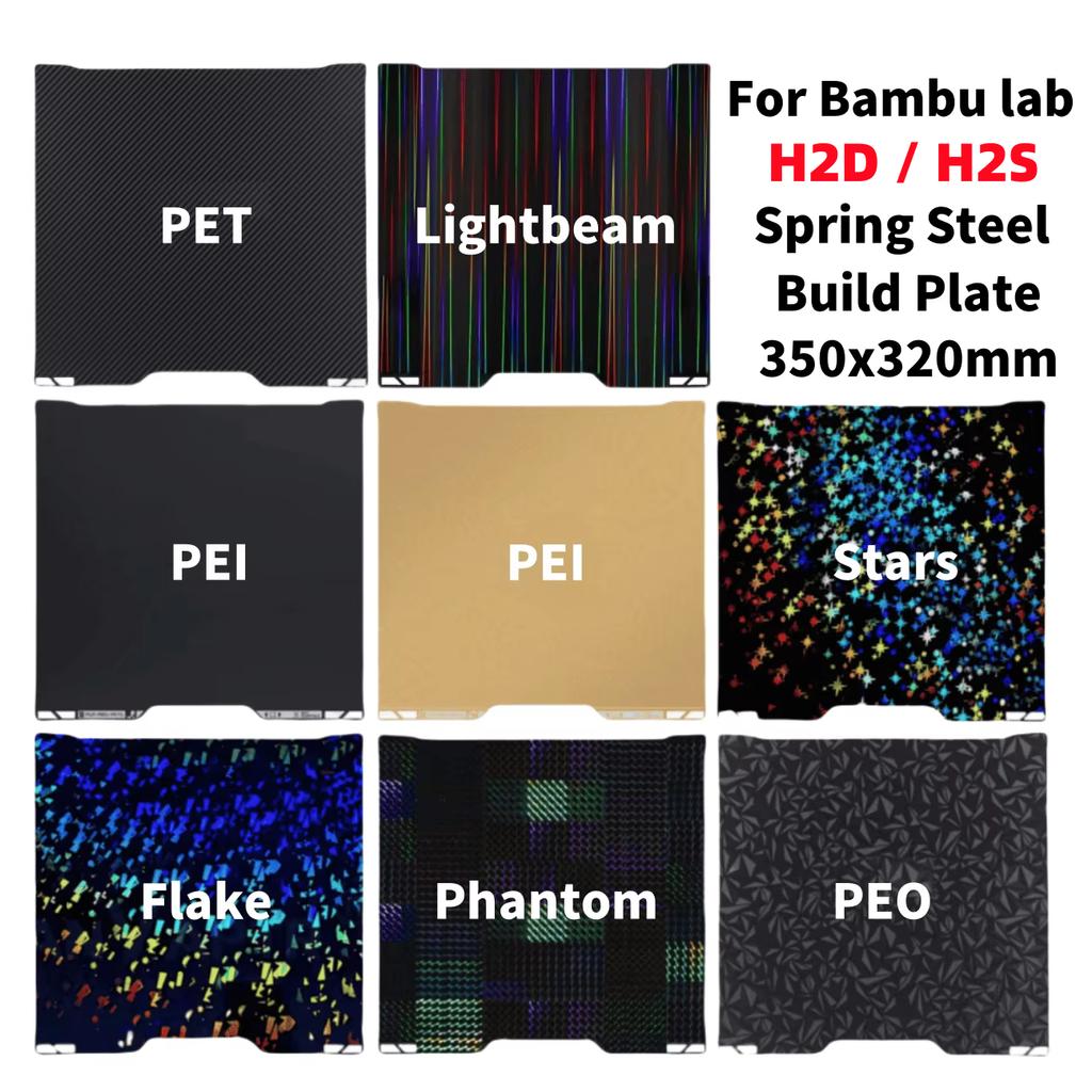 For Bambu Lab H2d H2s Bed Double Sided Bambulab Smooth Build Plate 350x320 Hiqh Quality For Bambu Lab H2D Accessories Spare Part