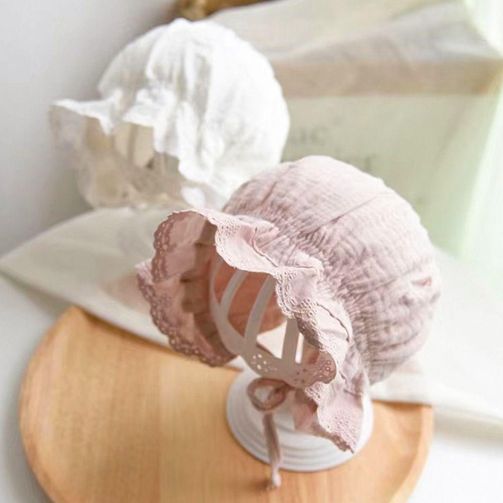 Дышащая кружевная шляпа с оборками Мягкая шляпа от солнца для мальчиков и девочек Кепки-чепчики Летняя шляпа