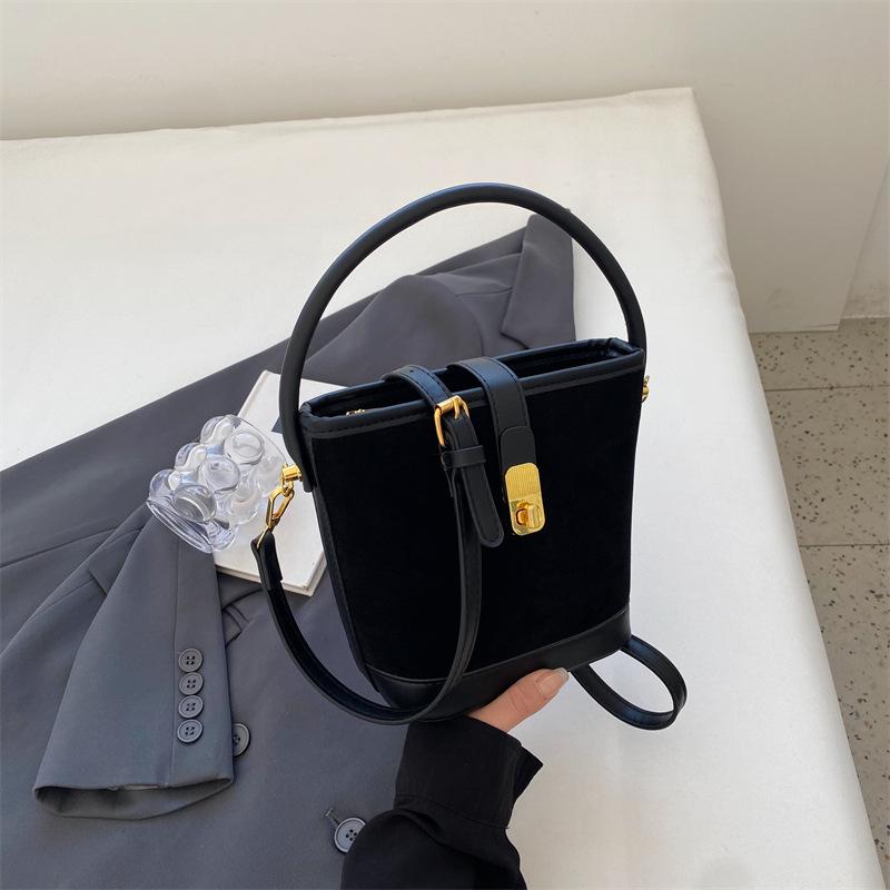 Осень/зима Ретро Нишевый Дизайн Замшевая Сумка Новая Женская Сумка Через Плечо Модная Сумка Кроссбоди Портативная Сумка-Ведро KTY