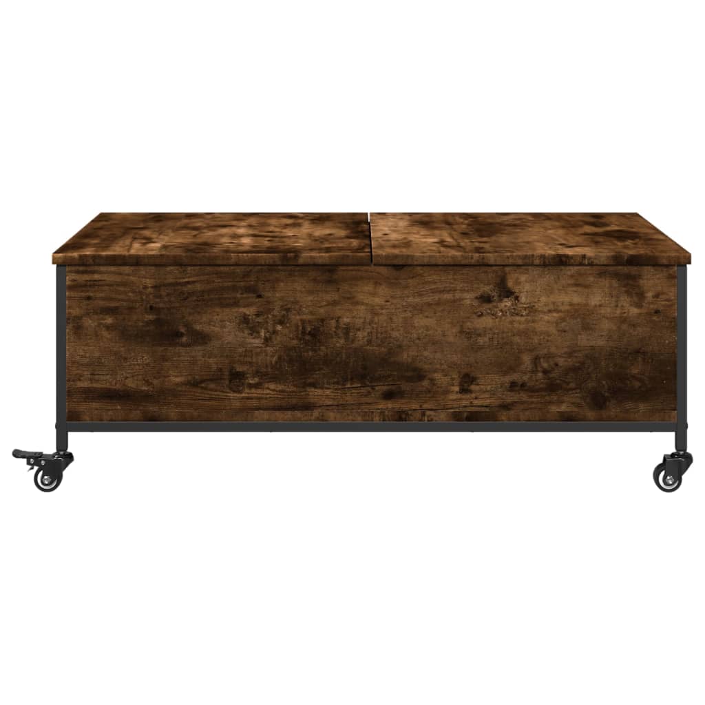 Vidaxl Stolik Kawowy Na Kółkach, Przydymiony Dąb, 91X55X34 Cm
