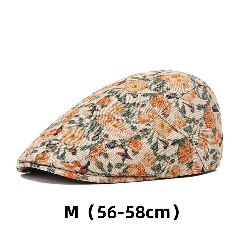 Retro Floral Artist Painter Hat Adjustable Ivy Flat Cap Vintage Peaked cap  Men Women