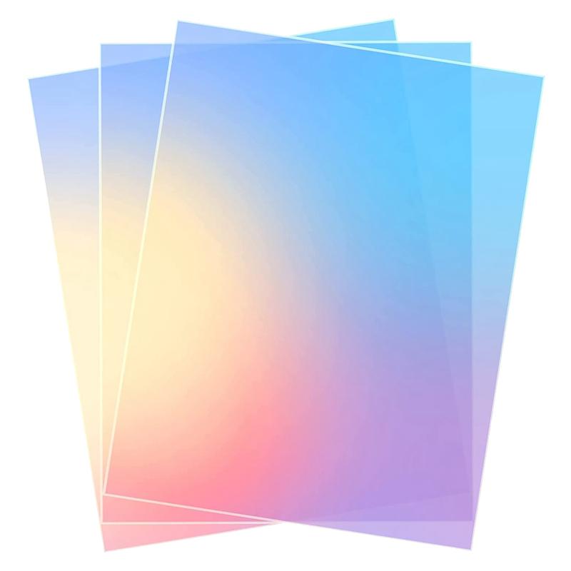 ABBY-Acrylic Colored Translucent Acrylic Iridescent Radiant Sheet Laser-Cutting Acrylic Board,8 X 12 Inch(3 Pack,2.6Mm Thick)