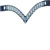 Sparkly Turquoise V-Shaped Kiara Browband for Bridle Made from Durable Leather.