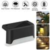 Solar Lights 4Pcs Outdoor Step Light Waterproof Led Solar Lamp For Steps Fence Railing Stairs Warm White