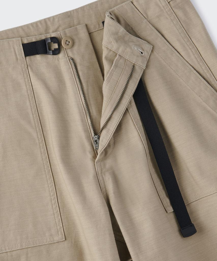 MUSINSA STANDARD Back Satin Wide Belted Fatigue Pants [Beige]