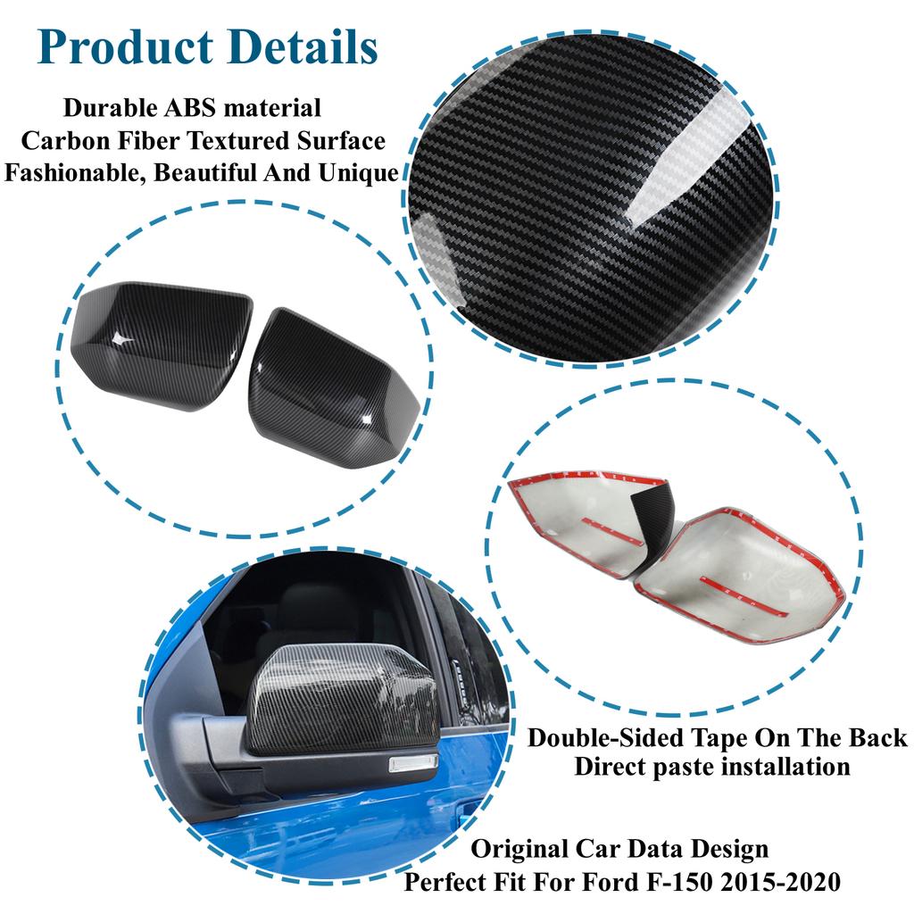 Дверь автомобиля, боковое зеркало заднего вида, декоративная крышка, защитный чехол для Ford F150 2015 2016 2017 2018, внешний вид
