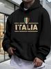 Красная графическая толстовка Italia - Уютная повседневная толстовка с флисовой подкладкой и дизайном с итальянским флагом