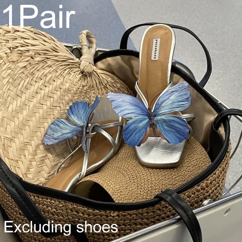 1 пара Шармы для обуви в форме бабочки, Декор для сандалий, Богемные аксессуары для обуви, Сделай сам, Клипсы для обуви, Элегантный цветок орхидеи, Разноцветный