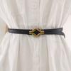 Retro Womens Minimalist Belt Metal Buckle Fashion Dress Decoration Belt Waist