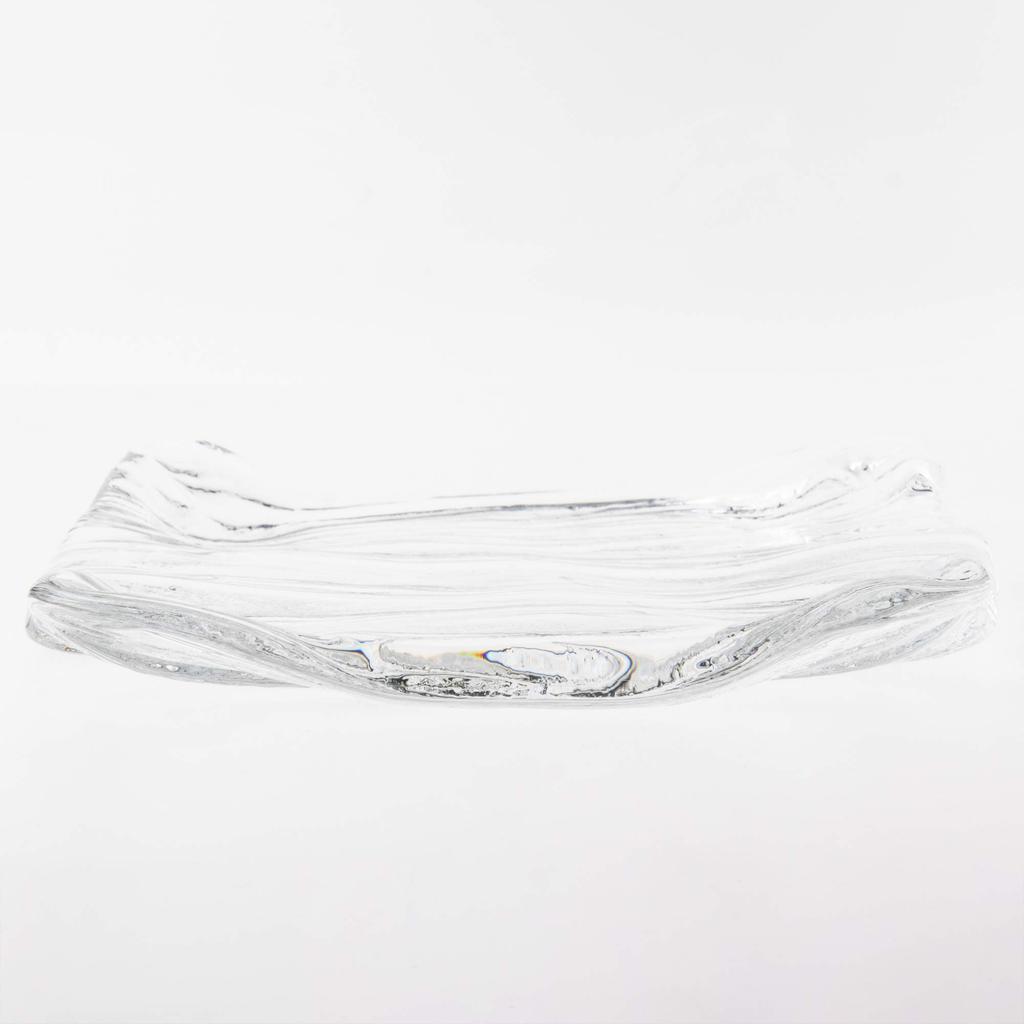 Toyo Sasaki Glass Glacier Square Small Set of Made in Square Side Glass Plates, 5, Japan, Plates, Plates, Dishes, Tableware, SA530-6