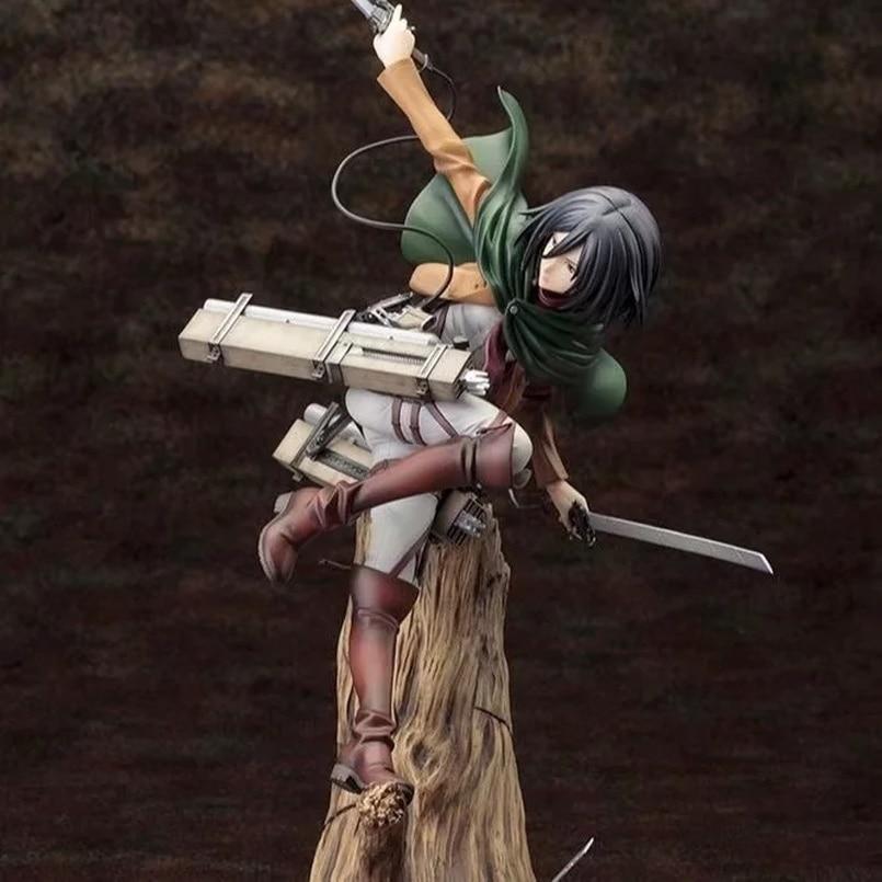 29cm Attack On Titan Anime Figure Mikasa Ackerman Pvc Action Figure Levi Ackerman Figurine Collection Model Toys For Gifts