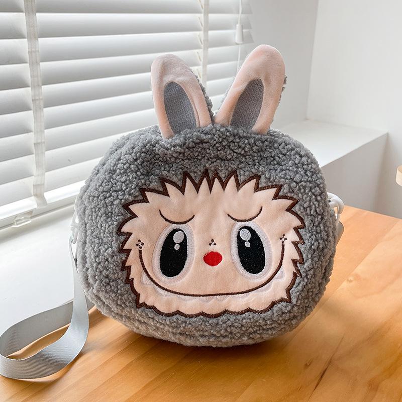 Children's Labubu Crossbody Bag, Cartoon Backpack, Matt Coin Purse, Girls' Bubble Plush Bag