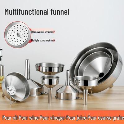 Набор воронок из нержавеющей стали с фильтром: Большие и малые калибры для масла, вина, кухонного использования